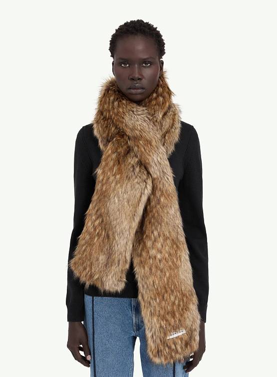 Шарф MM6 Maison Margiela Faux Fur Beige