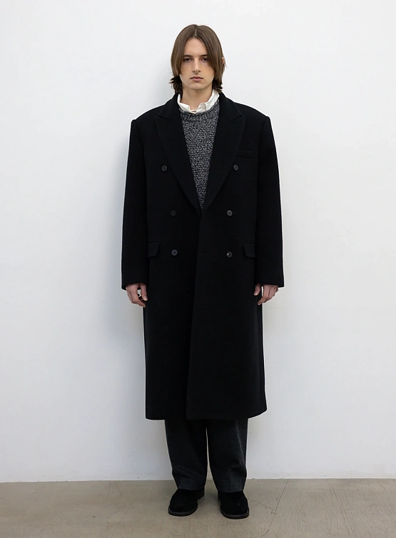 Пальто LE17SEPTEMBRE Double Breasted Long Black