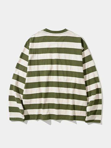 Лонгслив Uniform Bridge Naval Stripe Pocket L/S Tee Olive