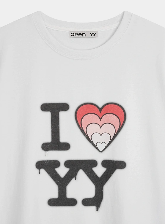 Футболка OPEN YY I Love YY Box Tee White