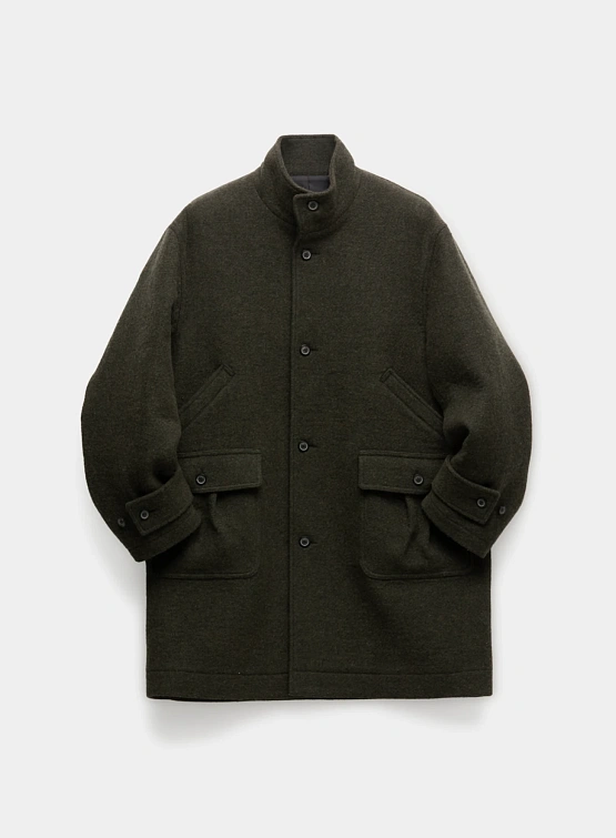 Пальто COOR Cashmere Blend Stand Collar Dark Green