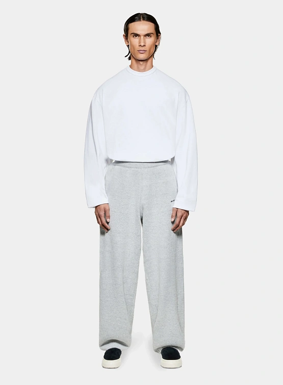 Брюки MKI MIYUKI ZOKU Mohair Blend Knit Wide Light Grey