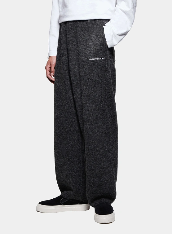 Брюки MKI MIYUKI ZOKU Mohair Blend Knit Wide Charcoal