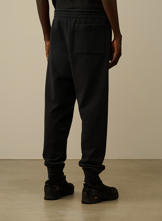 Брюки C.P. Company Diagonal Fleece Logo Black Sand