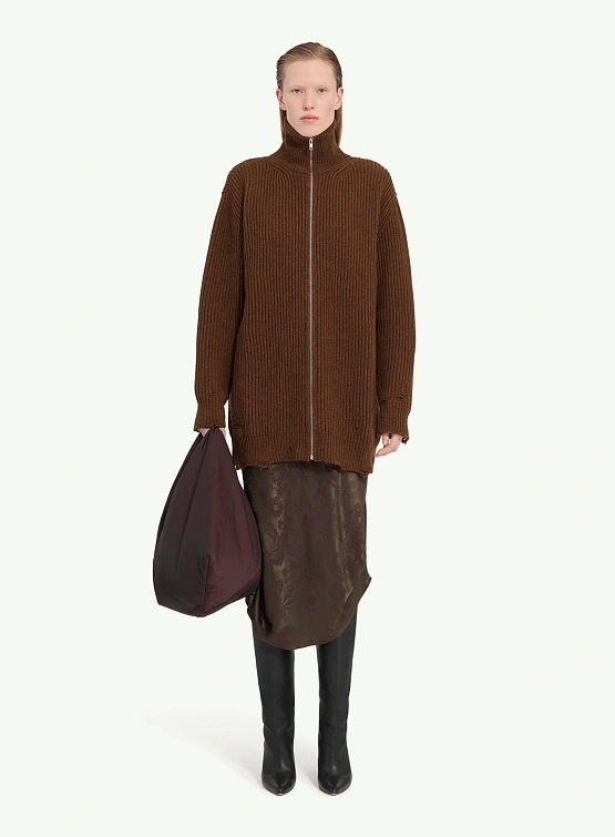 Кардиган MM6 Maison Margiela Distressed Brown