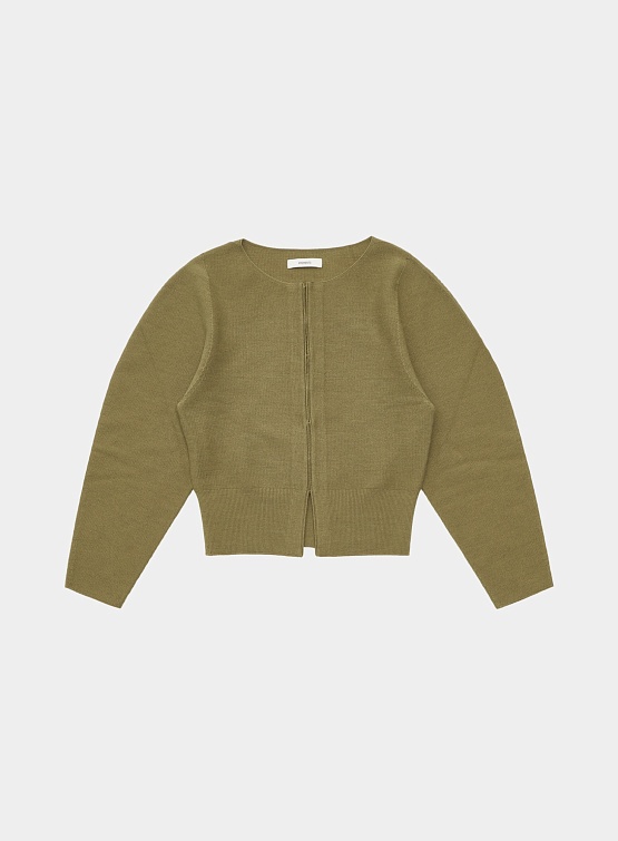 Женский кардиган AMOMENTO Wholegarment Rounded Cardigan Khaki