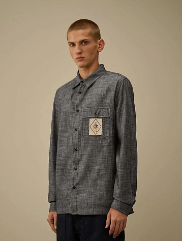 Рубашка C.P. Company Chambray Button Denim Blue