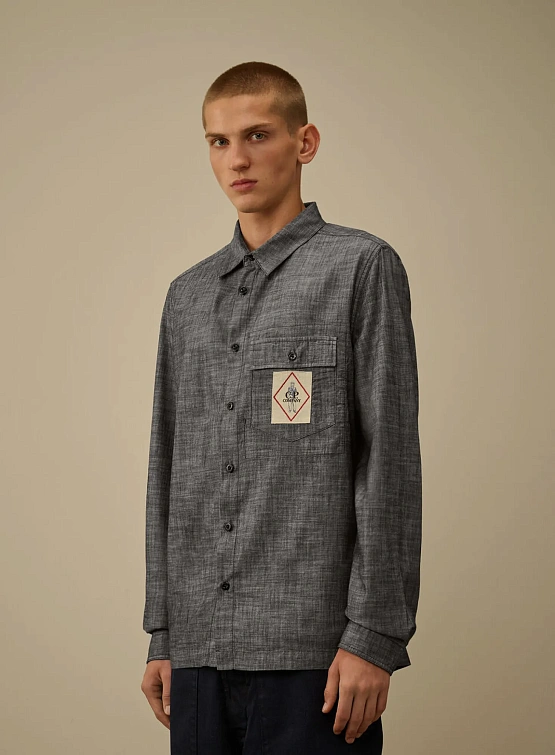 Рубашка C.P. Company Chambray Button Denim Blue