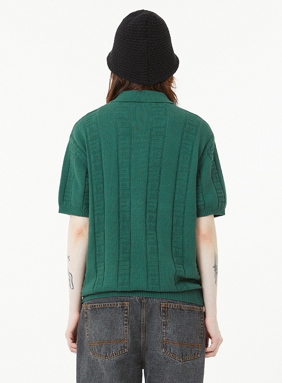 Поло LMC Jqd Zip-Up Knitted Polo Shirt Dark Green