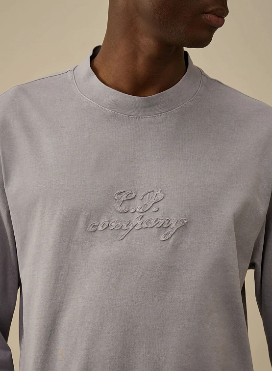Лонгслив C.P. Company 1020 Jersey Logo Lavander Violet