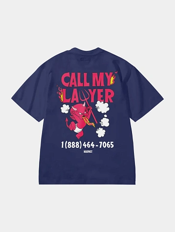 Футболка MARKET HOT STUFF CALL MY LAWYER T-SHIRT Blue