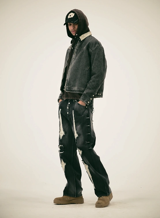 Джинсы Thug Club TC Bone Leather Black