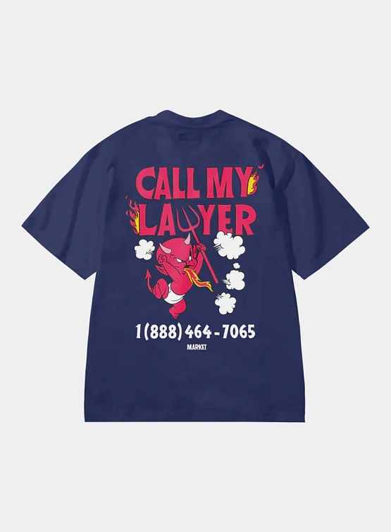 Футболка MARKET HOT STUFF CALL MY LAWYER T-SHIRT Blue