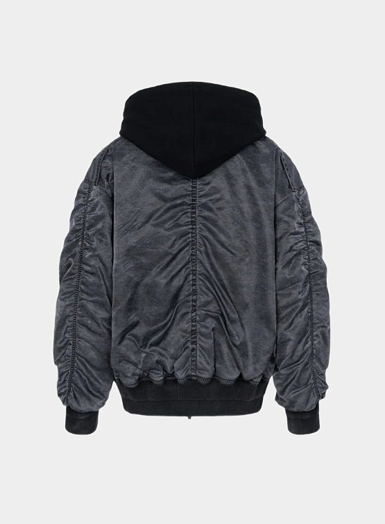 Женская куртка JUUN.J Overdying Hood MA-1 Jumper Black