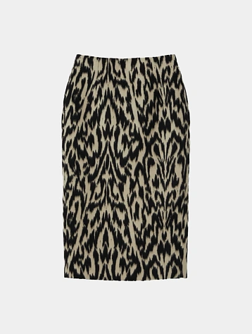 Женская юбка Recto Leopard Wool Midi Dark Brown