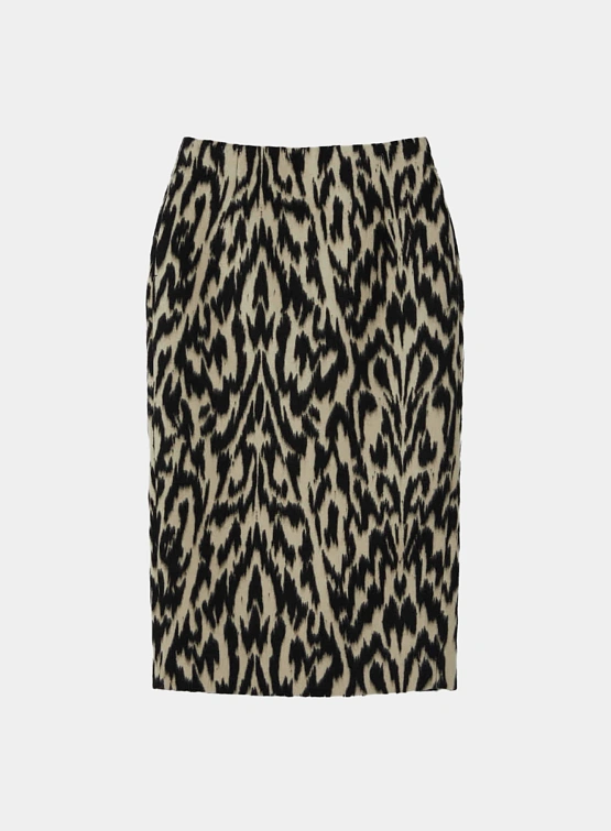 Женская юбка Recto Leopard Wool Midi Dark Brown