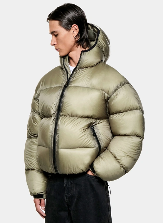 Пуховик MKI MIYUKI ZOKU Translucent Hooded Bubble Sage