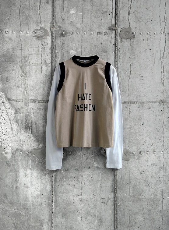 Лонгслив Sunnei I Hate Fashion Ri-Edition Beige