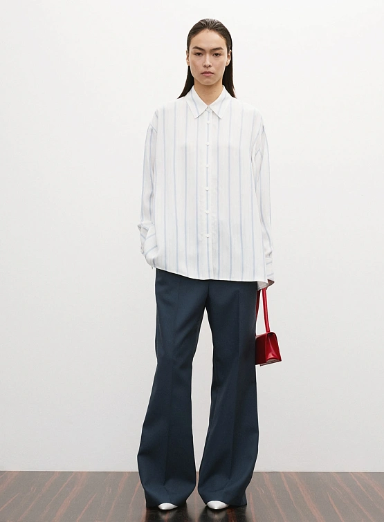 Женская рубашка Recto Double Layer Cuffs Stripe Sky Blue