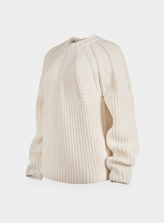 Женский свитер System Studios Raglan Sleeve Cable Sweater Ivory