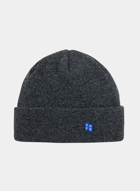Шапка ADERERROR Sig BL Tag Beanie 02 Charcoal
