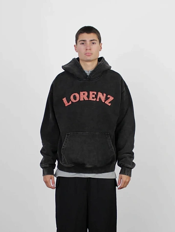 Худи lorenz Appliqué Hoodie Washed Black