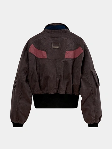 Бомбер KidSuper Cropped Canvas Brown