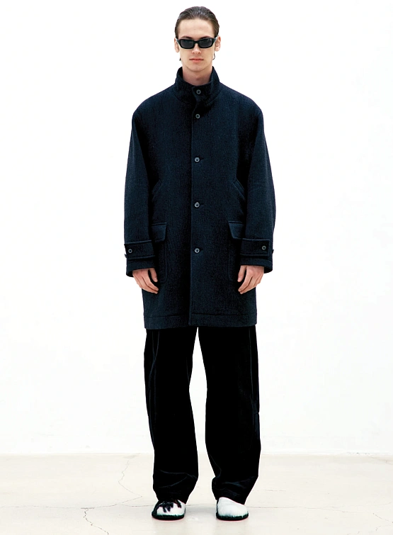 Пальто COOR Cashmere Blend Stand Collar Charcoal