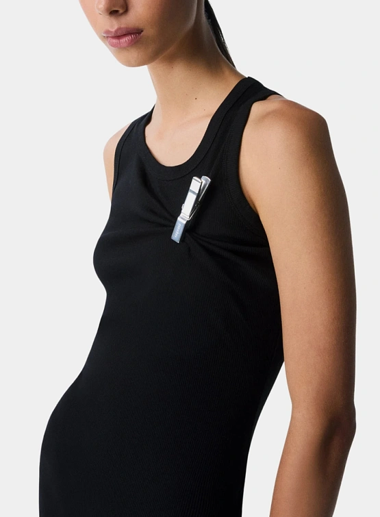 Женское платье Coperni Washing Clip Rib Black