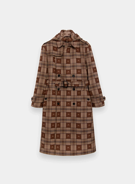 Тренч Marine Serre Moon Checks Jacquard Light Brown
