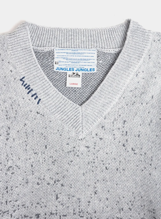 Свитер Jungles Jungles Logo Boxy V Neck Grey