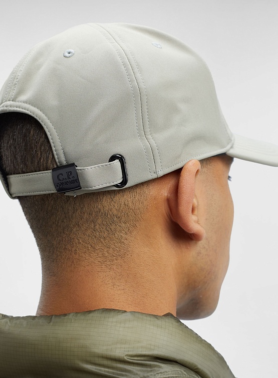 Кепка C.P. Company C.P. Shell-R Logo Cap Silver Sage