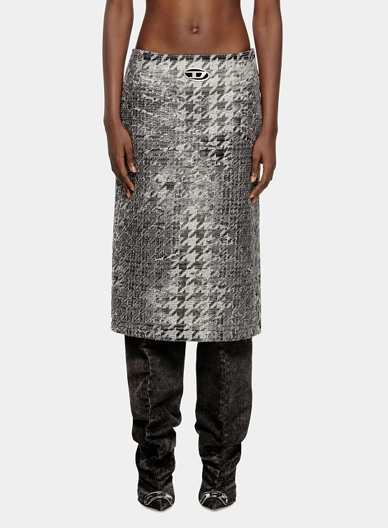 Женская юбка Diesel Denim De-Rathian-Fsh Black/White