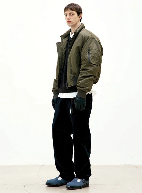 Пуховик COOR Stand Collar Neck Down Puffer Olive Khaki