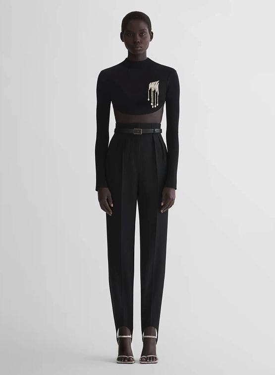 Женские брюки MUGLER Tuxedo Cigarette Stirrup Black