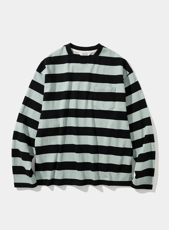 Лонгслив Uniform Bridge Naval Stripe Pocket L/S Tee Mint