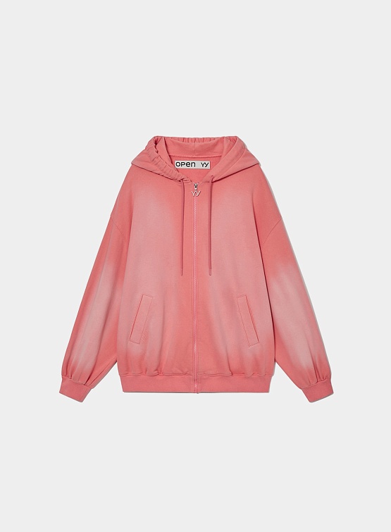 Женское зип-худи OPEN YY Washed Box Hoodie Pink