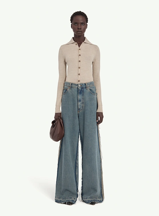 Джинсы MM6 Maison Margiela Frayed Denim Grey