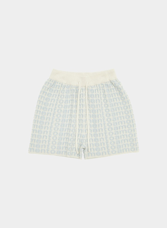 Женские шорты AMOMENTO Boucle Logo Shorts Sky Blue