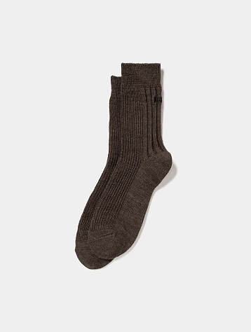 Носки JUUN.J Logo Wool Crew Socks Brown