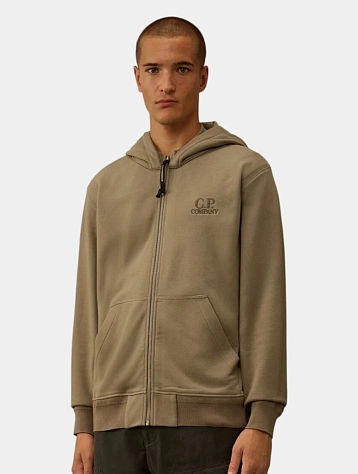 Зип-худи C.P. Company Diagonal Raised Fleece Logo Fallen Rock