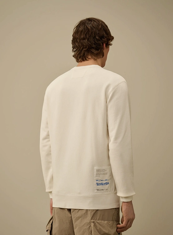 Свитшот C.P. Company Cotton Fleece Crewneck Gauze White