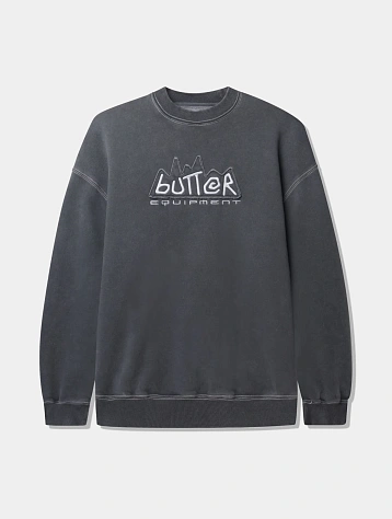 Свитшот Butter Goods Equipment Applique Washed Black