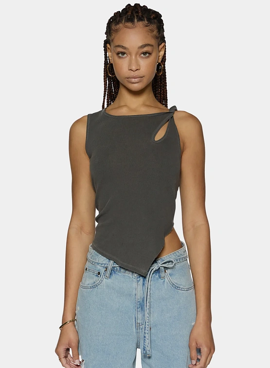 Женский Топ Ksubi Twisted Tank Charcoal