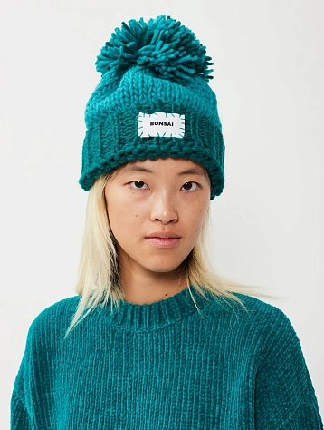 Шапка BONSAI Pon Pon Knit Beanie Blue Green
