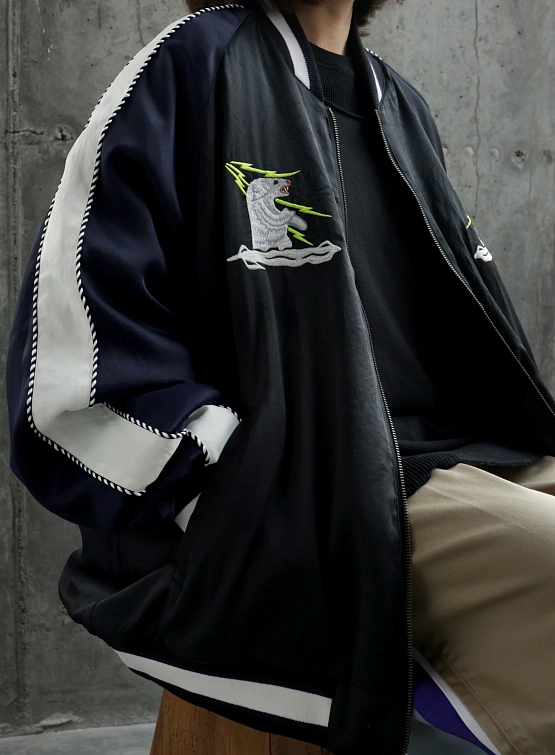 Бомбер FACETASM Souvenir Jacket Black Navy