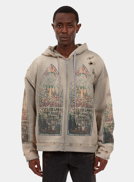 Зип-худи WHO DECIDES WAR Faded Vintage Grey