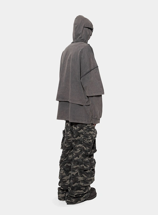 Худи ARNODEFRANCE Hooded Tee Overlapped Washed Grey