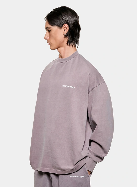 Лонгслив MKI MIYUKI ZOKU Uniform Pigment Raisin