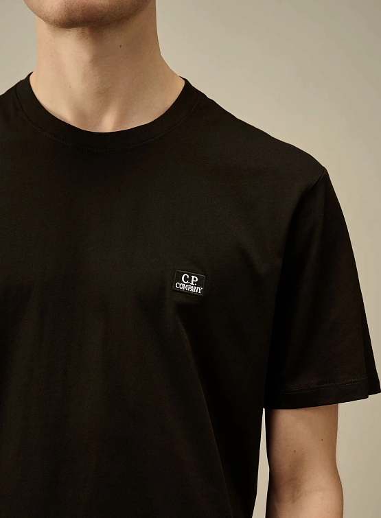 Футболка C.P. Company 30/1 Jersey Logo Patch Black